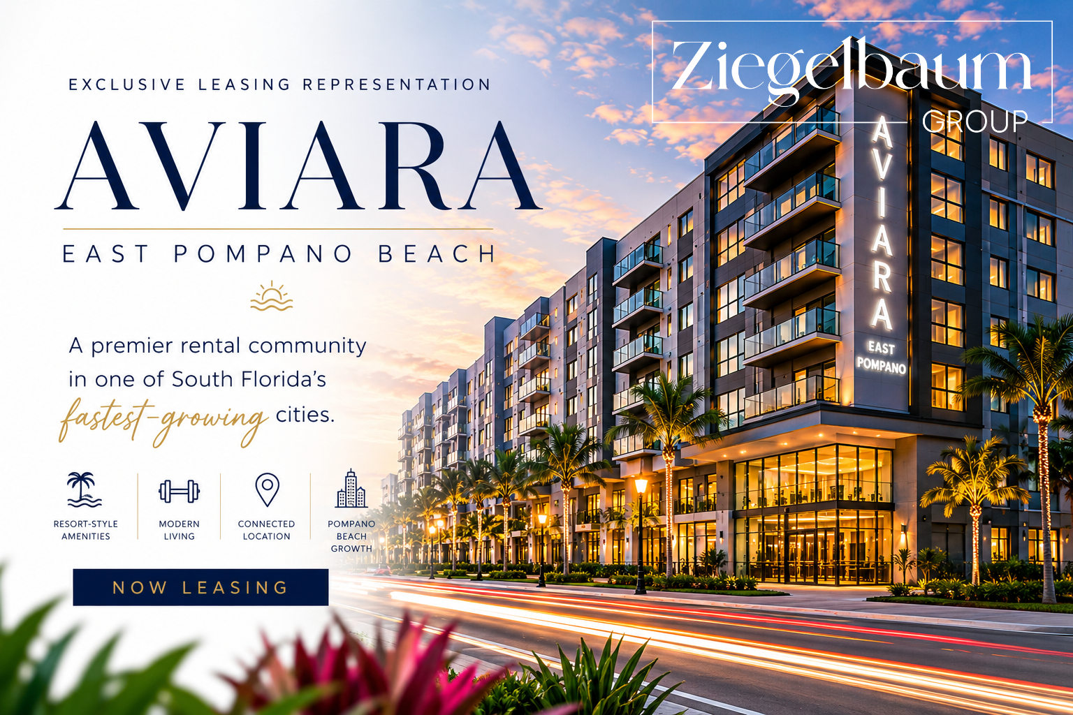 Ziegelbaum Group Named Exclusive Leasing Agent for Aviara East Pompano Beach